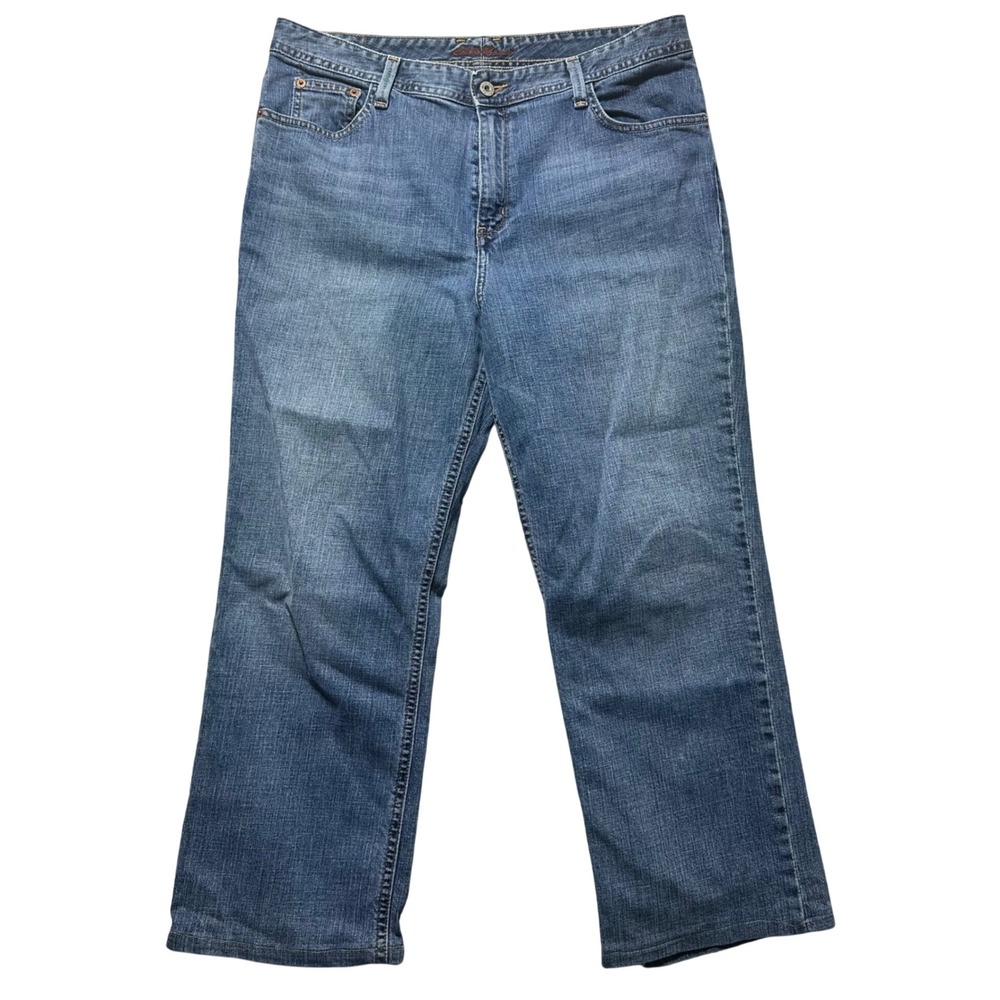 Vintage Eddie Bauer Womens Jeans Medium Wash Straight Leg Size 14S Everyday work